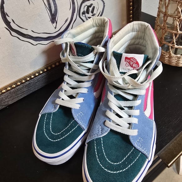 VANS Sk8-Hi Reissue Skateboard Shoes Women’s 8, Men's 6.5 Bright Colors Suede - Picture 2 of 11